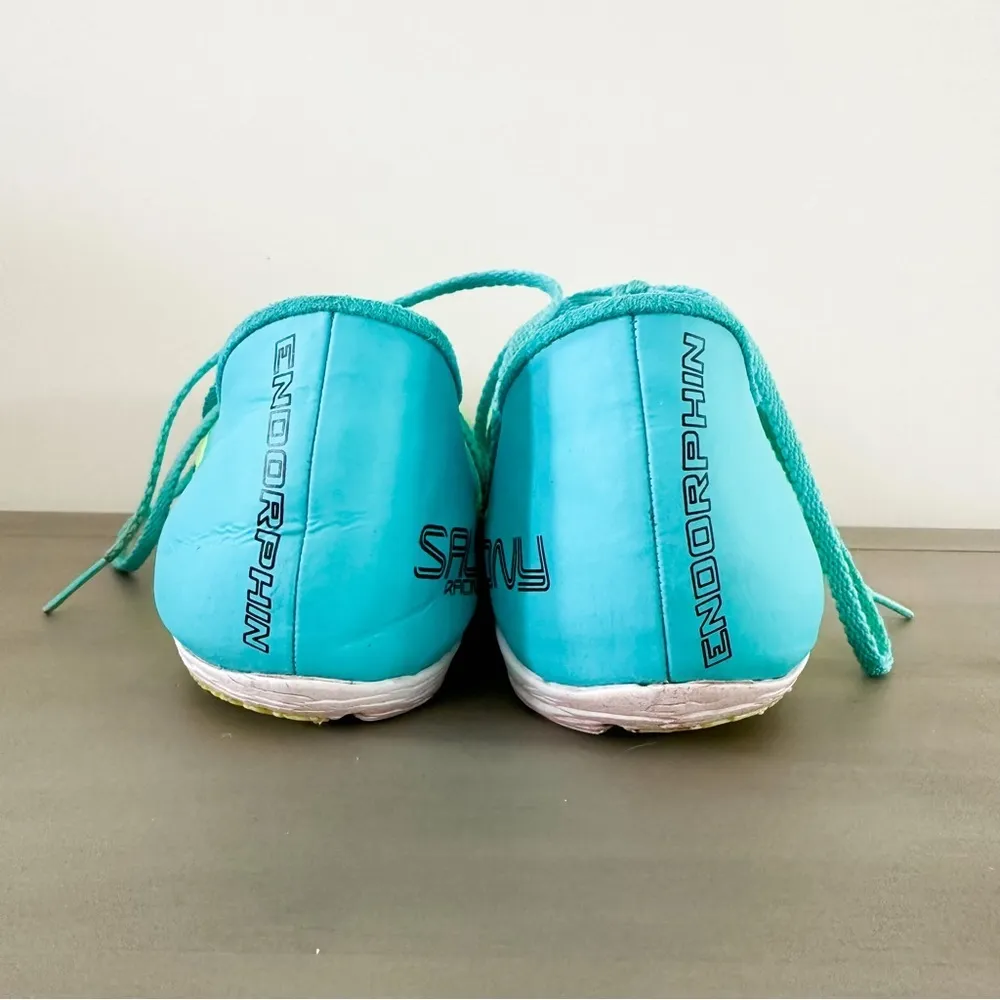 Saucony Neon Blue Yellow Endorphin 2 Track Shoes sz 7.5 - Image 5
