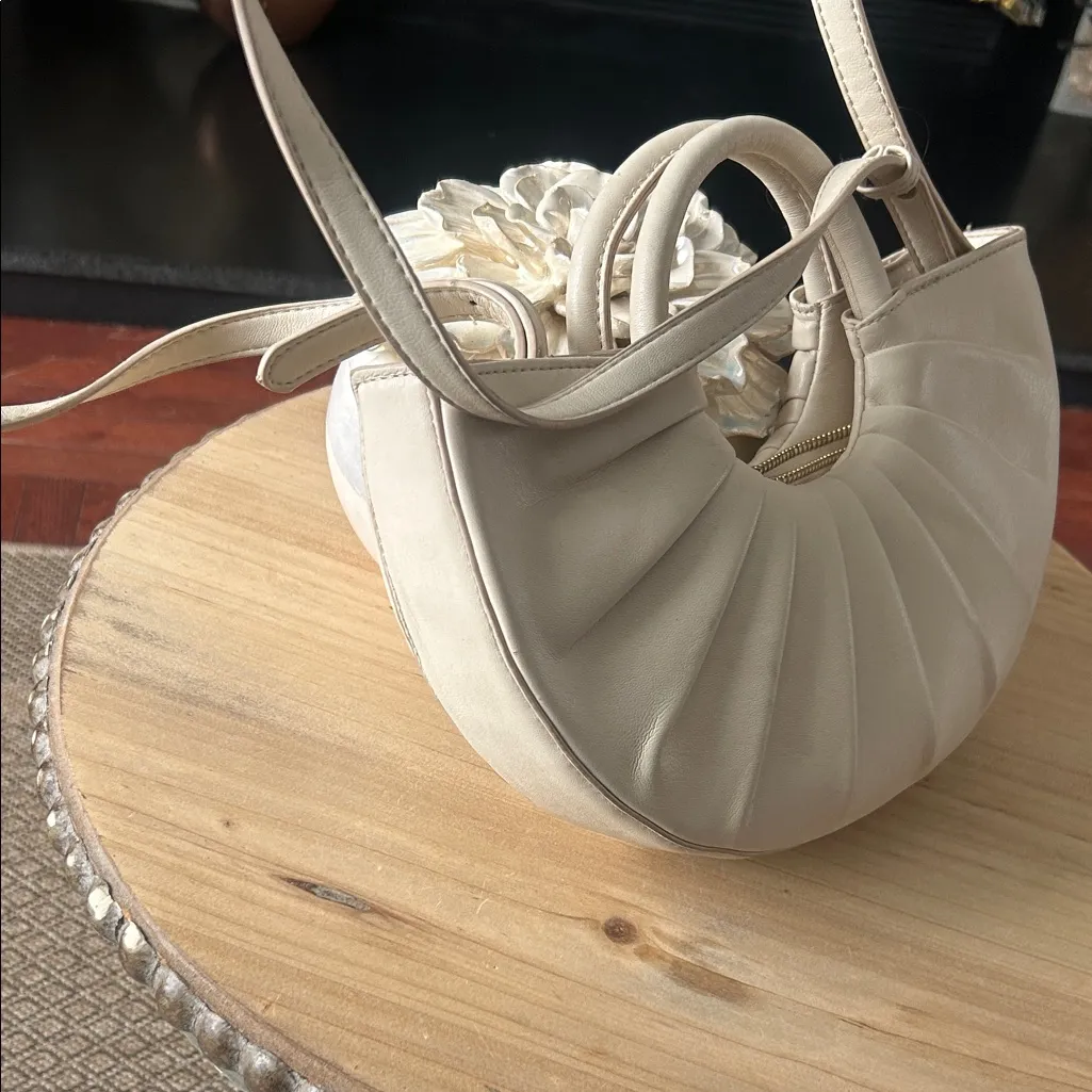 Melie Bianco Karlie Vegan Leather Semi Circle Top Handle Crossbody Bag - Image 3