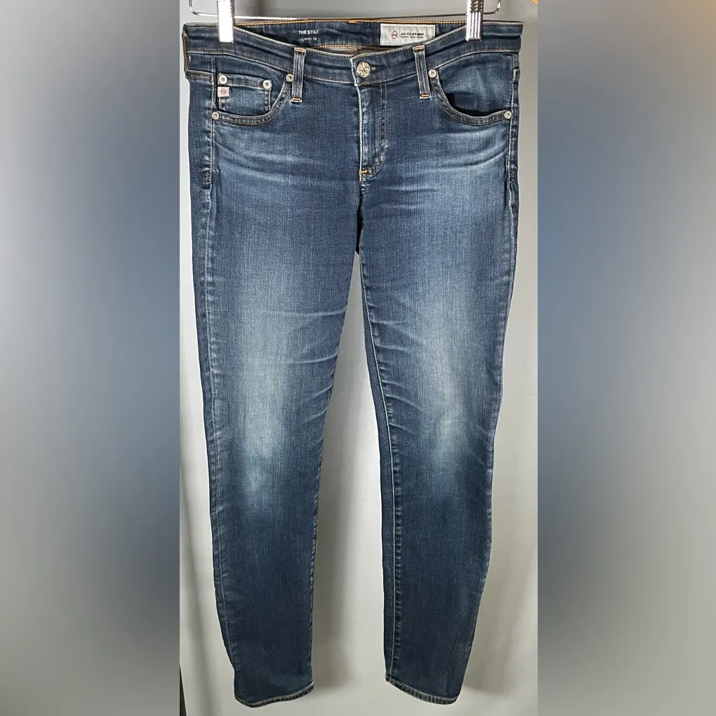 AG The Stilt Cigarette Leg Jeans Women 29 Medium Blue USA Made - Image 3