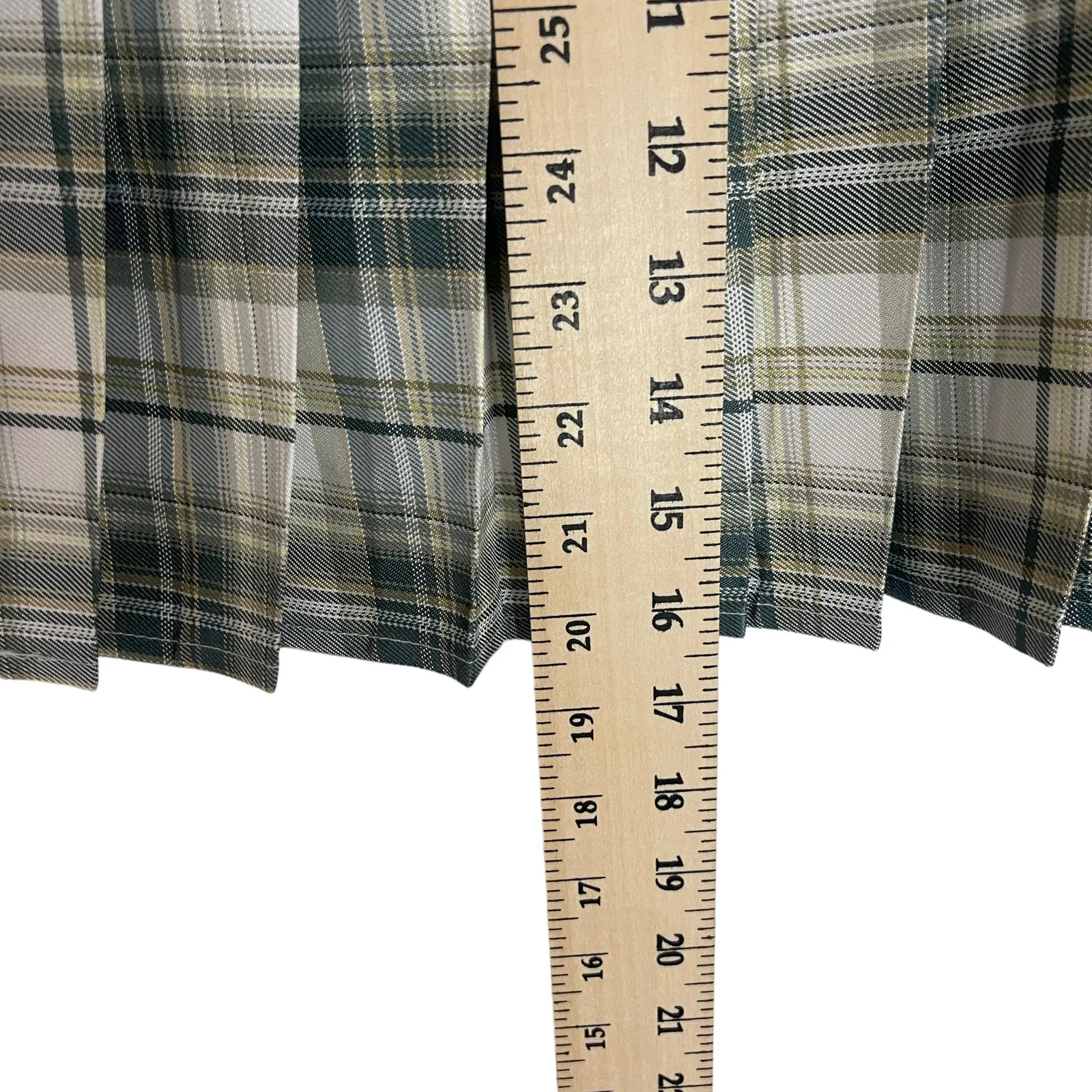 Urban Coco Women's Size Small Green Cream Plaid School Uniform‎ Mini Skirt - Image 9