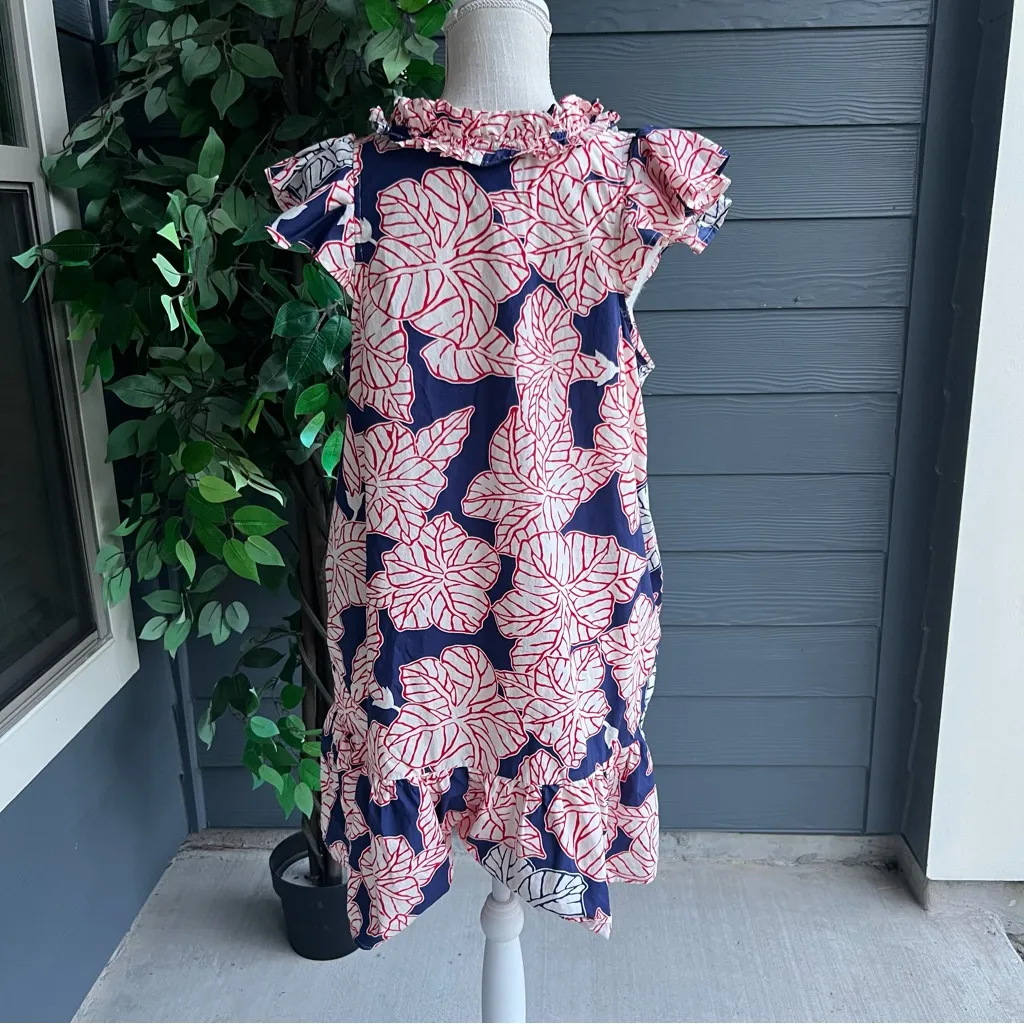 Never a Wallflower Vicky Floral Blue and Red Dress Size L - Image 5