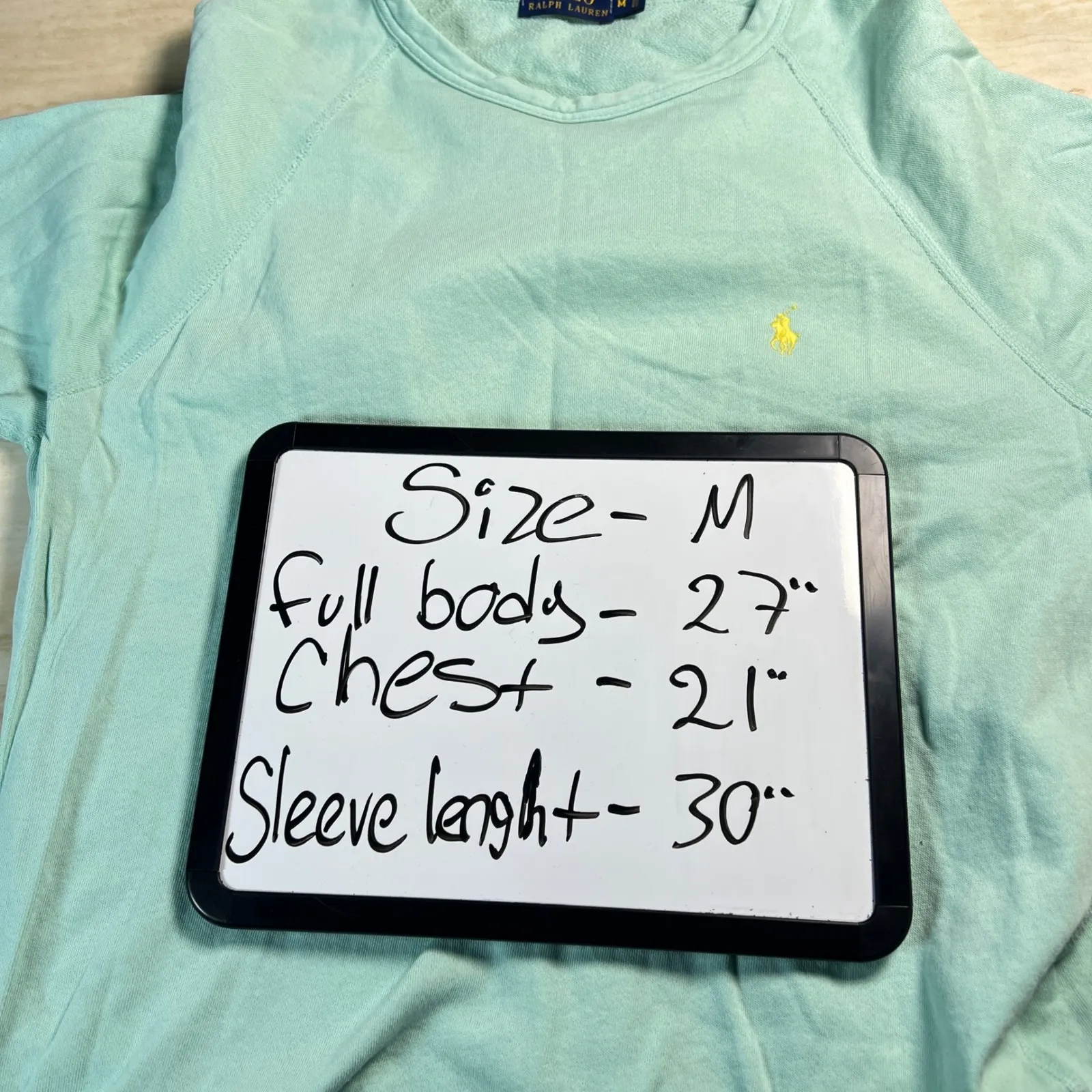 Polo Ralph Lauren Mint Green Long Sleeve Sweatshirt Pullover Women's M - Image 8