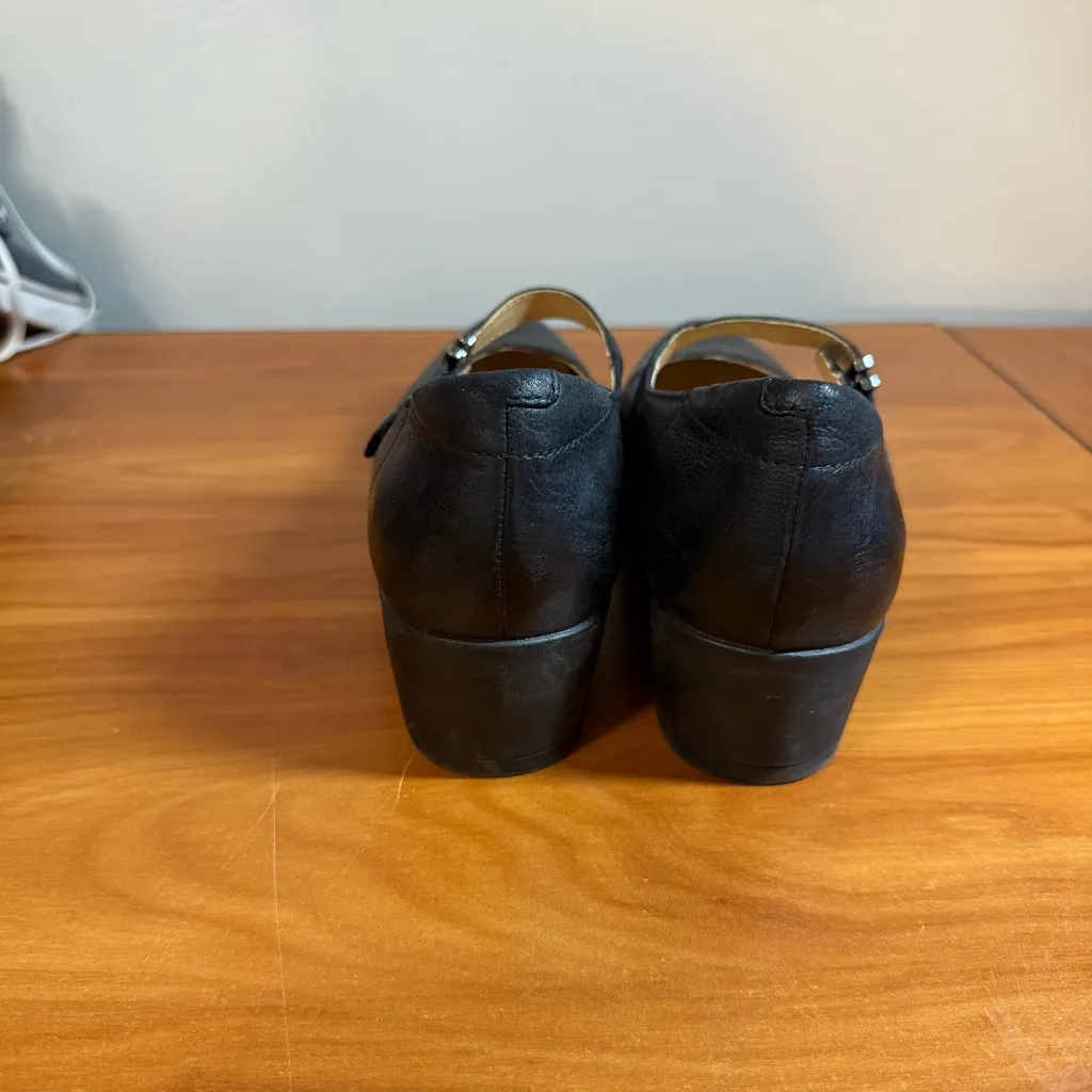 Dansko Callista Mary Jane Pump Black Leather Strappy Business Casual Comfort 39 - Image 4