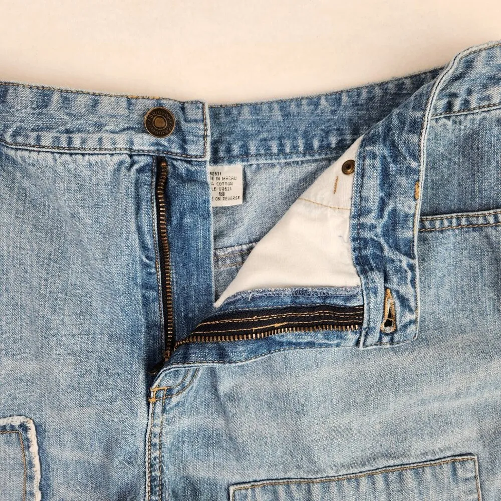 Newport News Jeanology High Rise Womens Jean Shorts Vintage Size 18 Blue Denim - Image 4