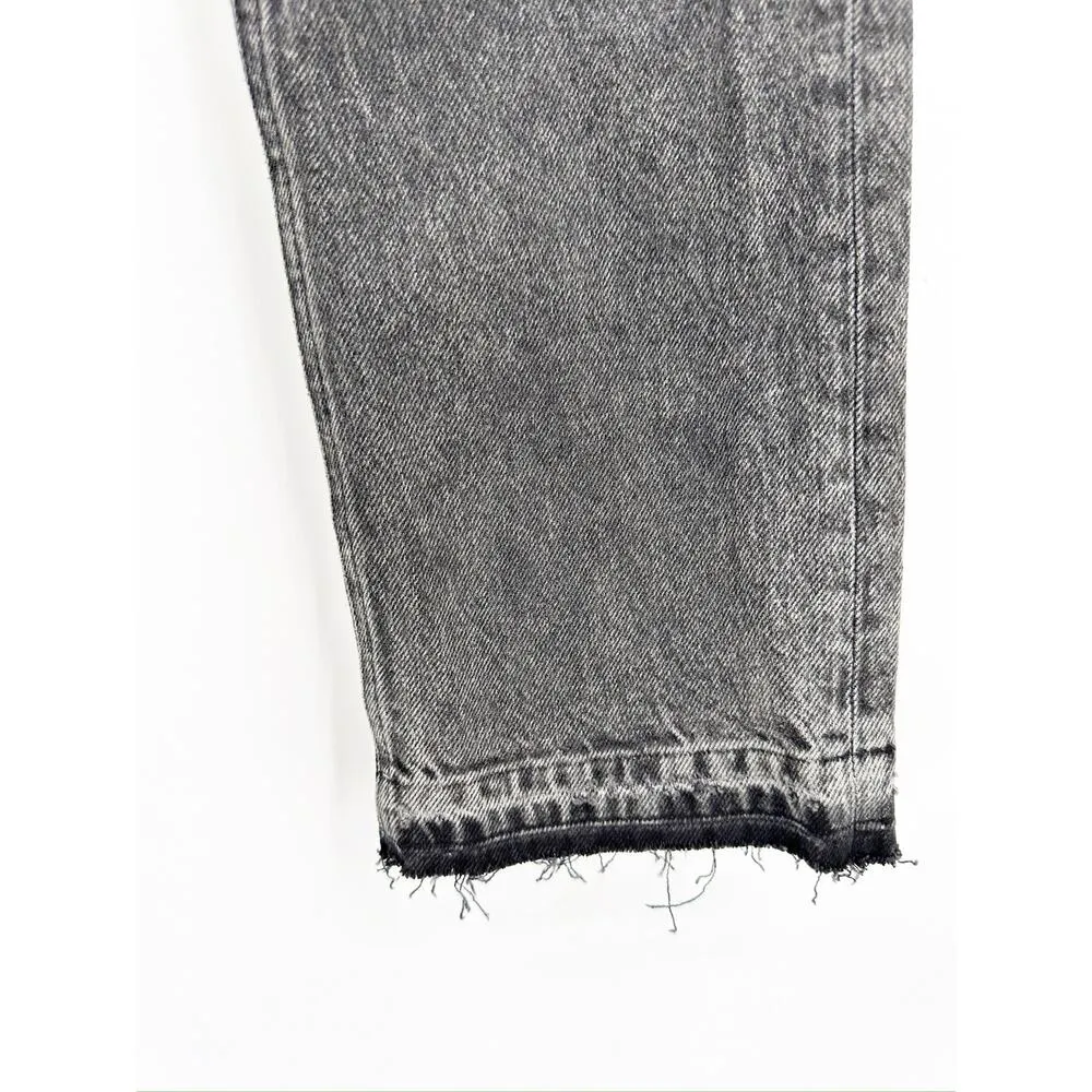 Paige Sarah Straight Ankle Jeans with Undone Hem in Priscilla Destructed Size 27 - Image 3