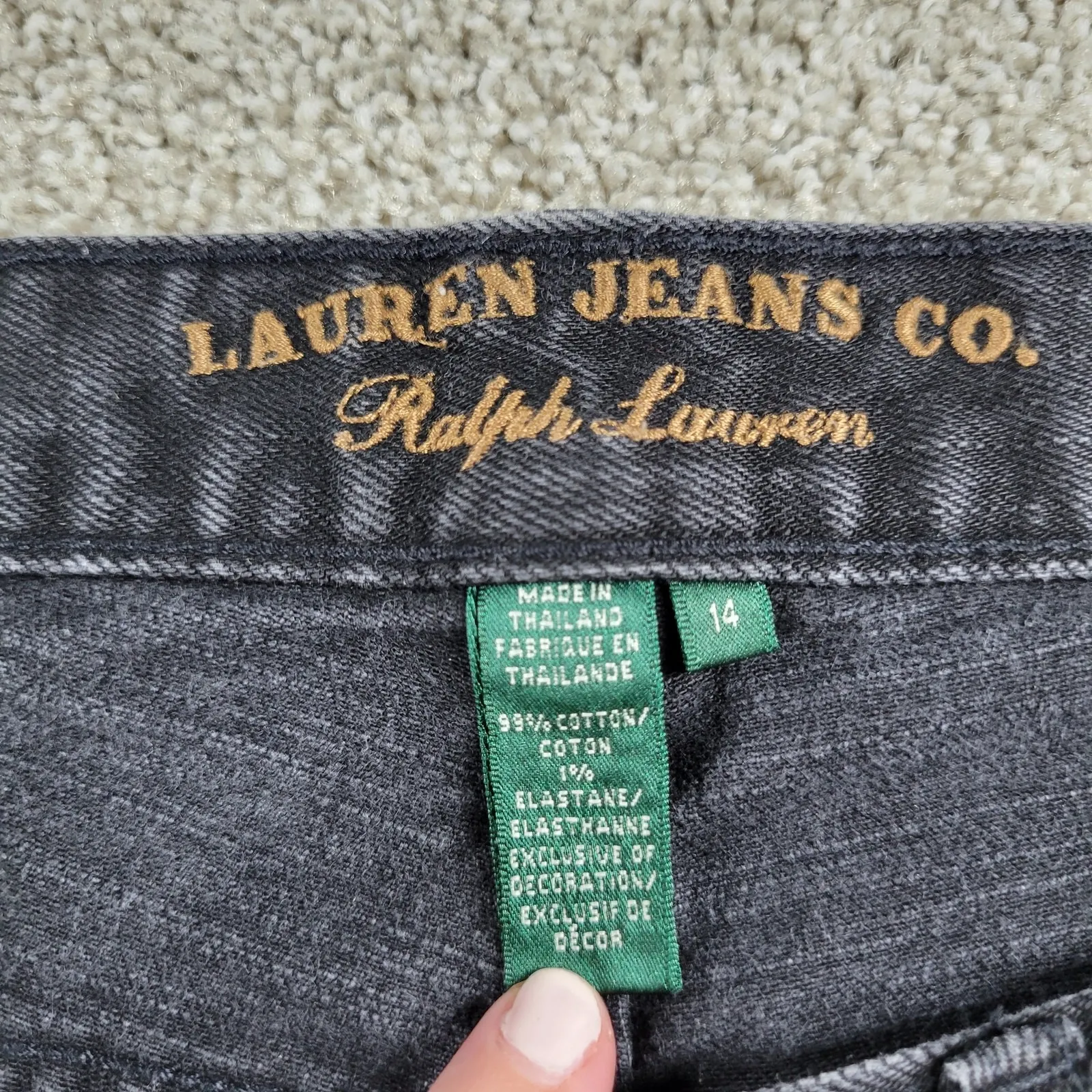 Lauren Jeans Co Ralph Lauren Womens Jeans 14 Black Classic Cowboy Bootcut Denim Size 14P - Image 10