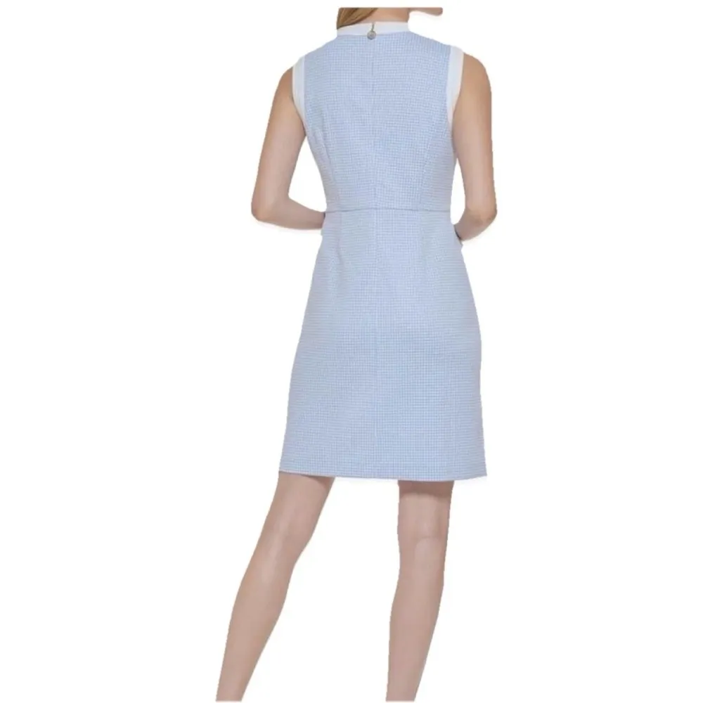 Tommy Hilfiger Women’s Houndstooth Mini Dress in kentucky blue and white - Image 6