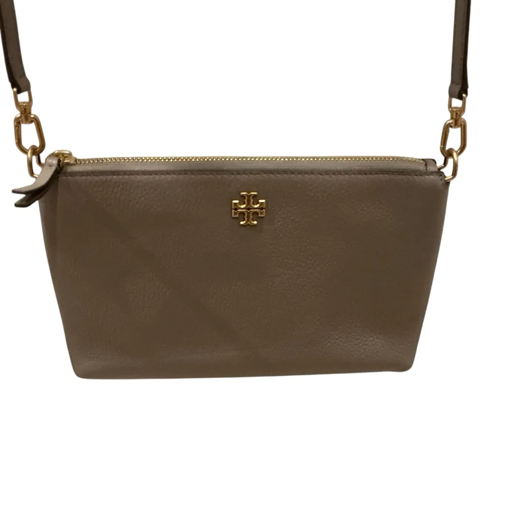 Tory Burch Mercer Gray Pebbled Leather Crossbody Bag shoulder bag clutch - Image 6