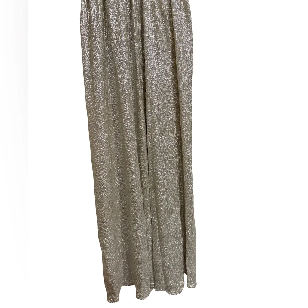 🌟 Lulus All That Shimmers Is Gold Light Gold Maxi Dress Women’s Medium - Image 5