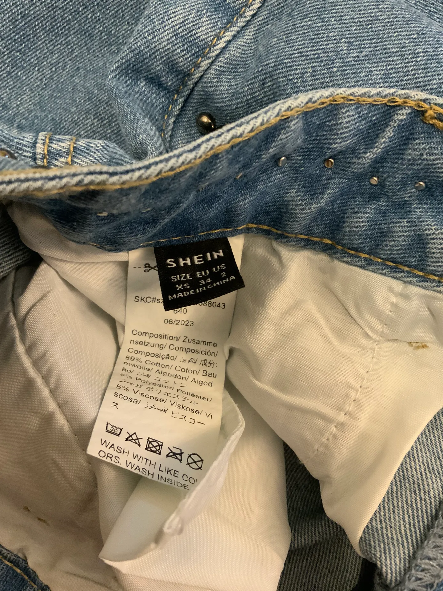 Studded Denim Jean skirt - XS - Image 3