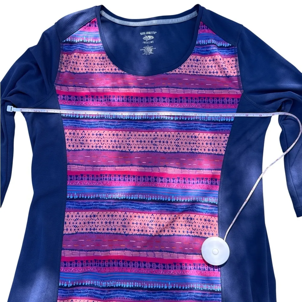 Vibrant Colorful Striped Boho Dress Large Reel Legends Freeline Activewear Tunic - Image 6