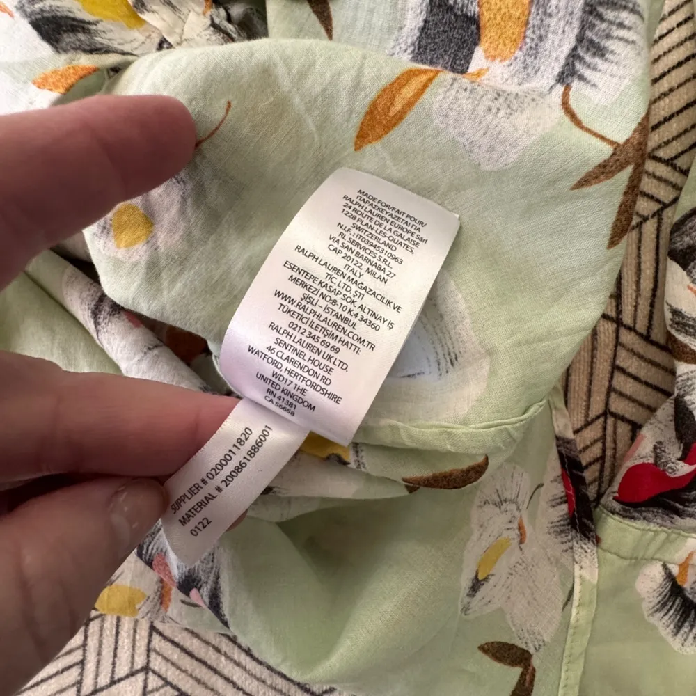 Lauren Ralph Lauren Black Label Women’s Floral Cotton S Shirt (Multi) Green - Image 5