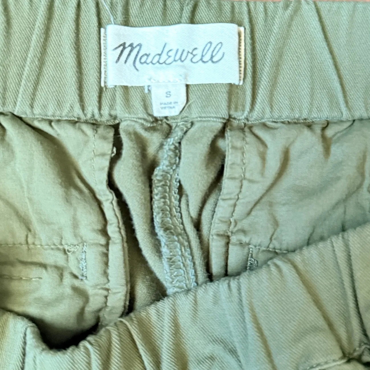 Madewell Green Cotton Blend Shorts Casual Everyday Lounge Womenswear Size S - Image 4