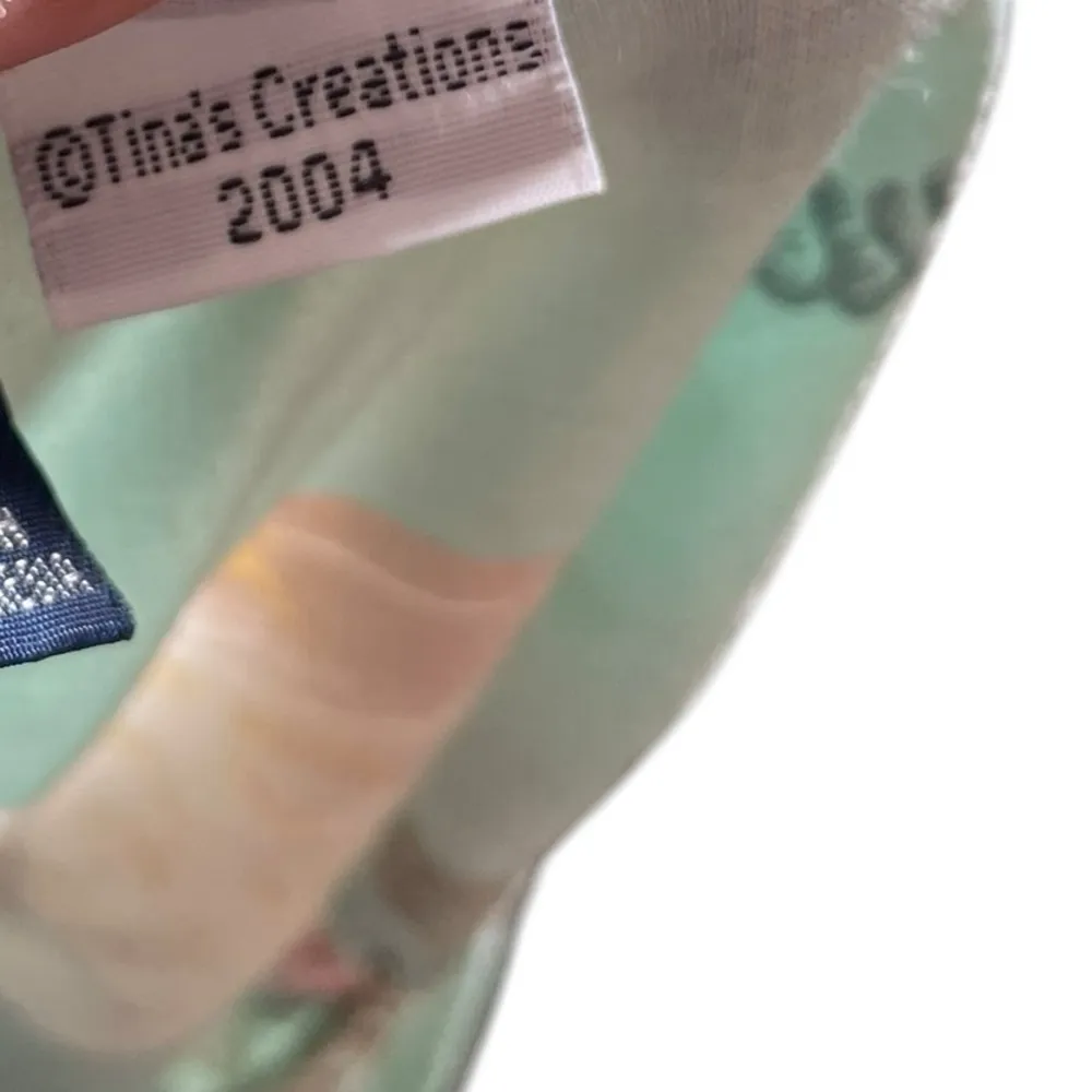 Hibiscus Collection Hawaii Vintage Y2K Tropical Postcard Tourist Travel Dress Blue Size L - Image 8