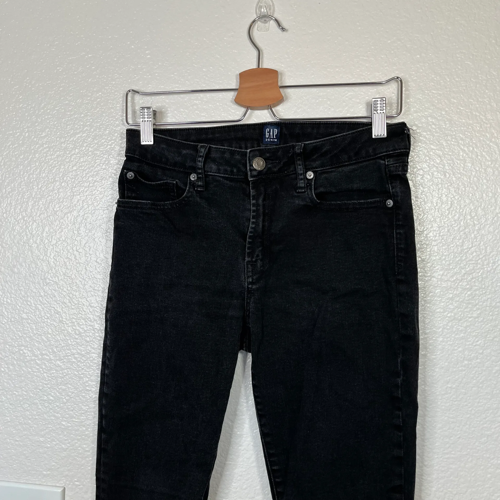 Womens Curvy True Skinny Mid Rise Black Denim Jeans Size 29R - Image 3