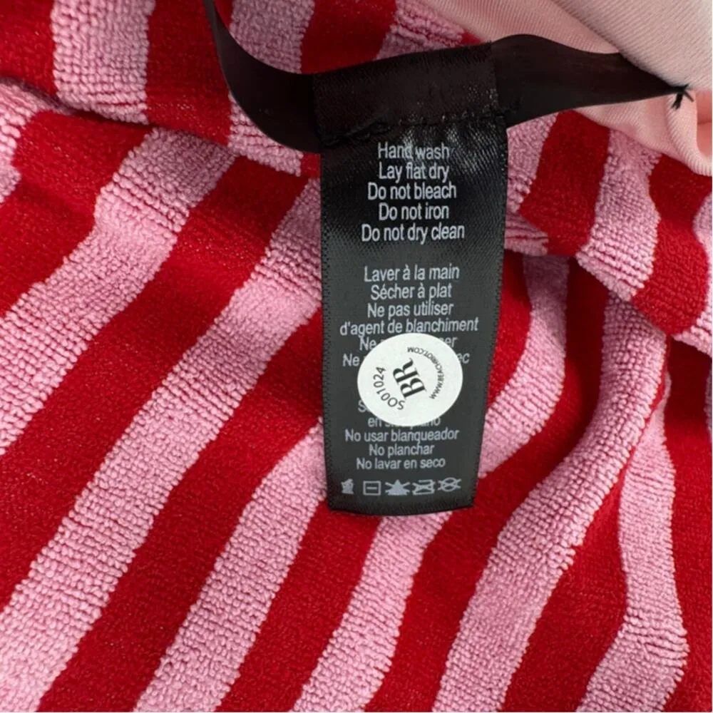 Beach Riot Phoenix Candy Cane Stripe Terry One Piece Size XL - Image 8