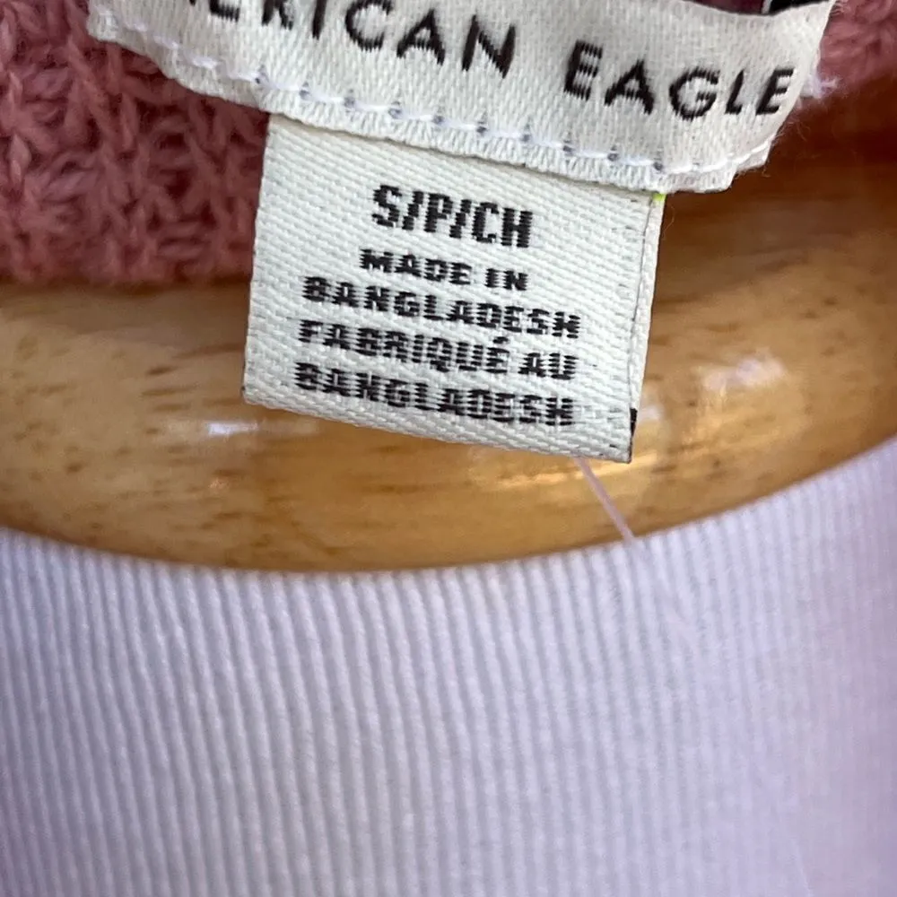 American Eagle Lightweight Open Knit Dusty Rose Long Sleeve Top/ Sweater Small - Image 6