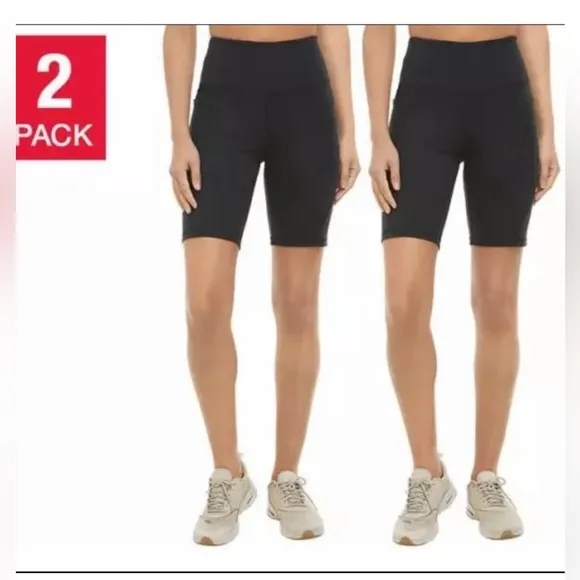 NWT Women’s  2 Pack High Rise Bike Shorts Black Size S - Image 2