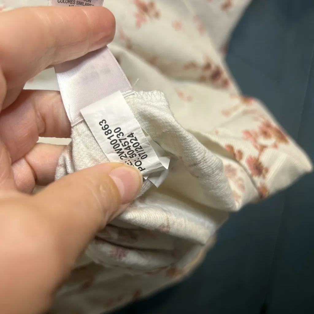 Vineyard Vines Corduroy Cream Floral Blouse | Size XL - Image 5