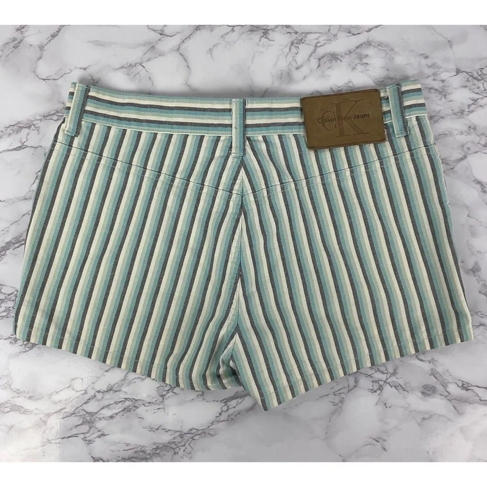 Calvin Klein  Vintage Blue Striped Hipster Shorts 3 - Image 5