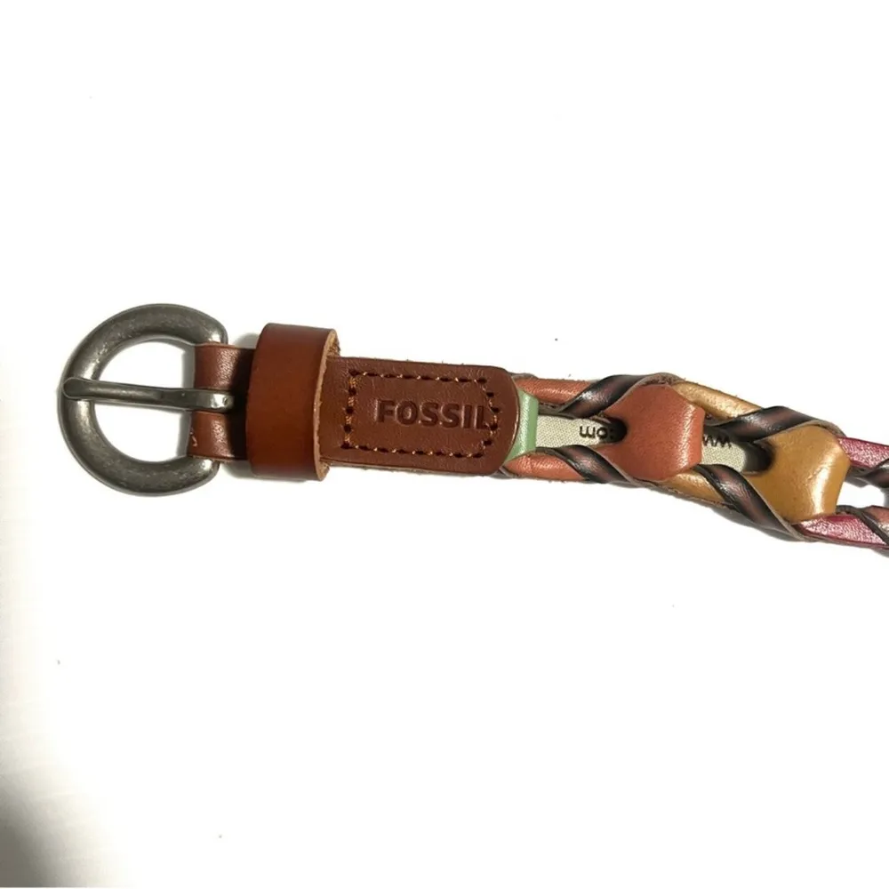 Fossil leather braided belt multicolor - Image 4