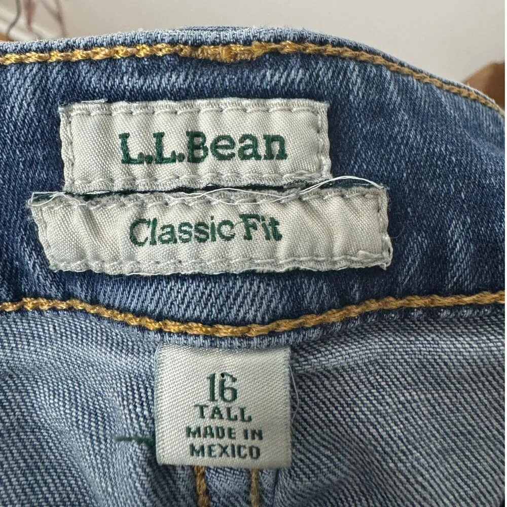 L.L. Beans Jeans Women 16 Tall Denim Classic Fit Med Wash Cotton Classic Pant Blue Size undefined - Image 5