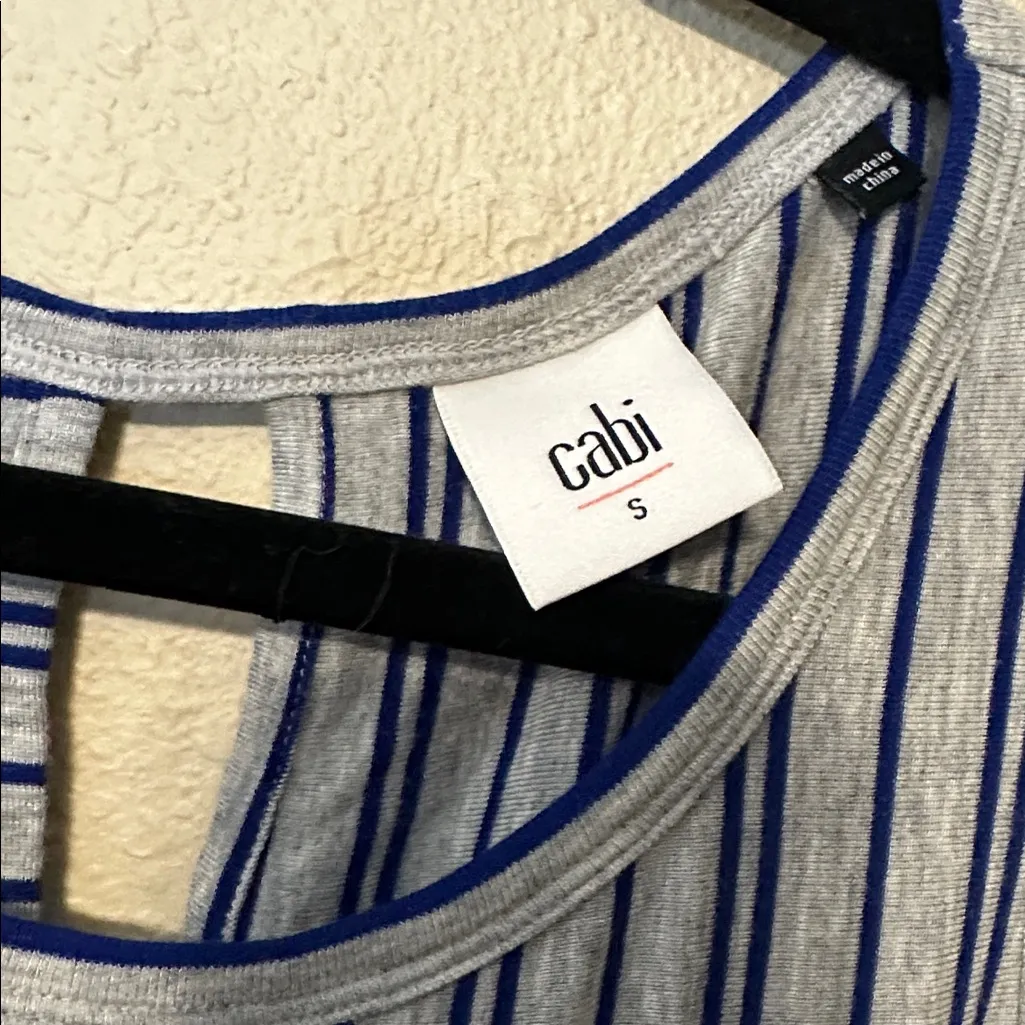 CAbi blue and grey ticker tee‎ #5569 size Small - Image 5