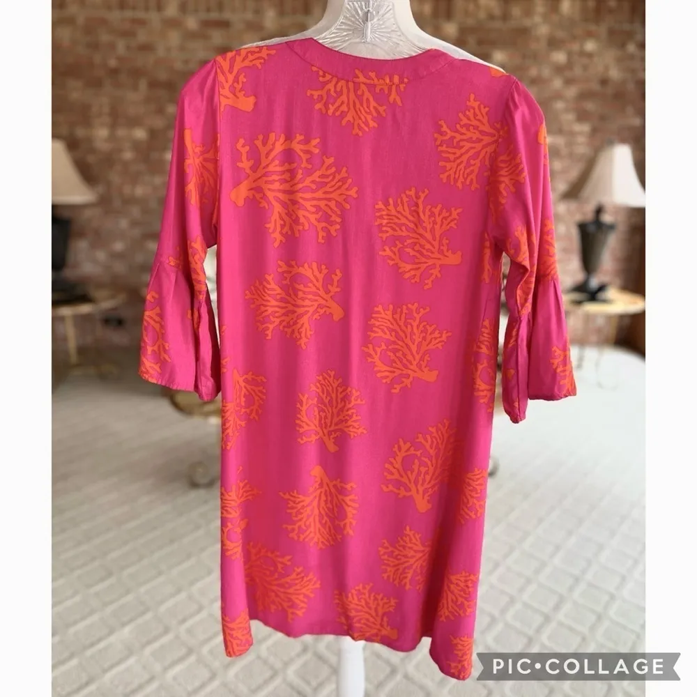 Escapada Dress Coral Reef Tropical Sheath Mini Purple XS Party Vacation Coastal - Image 12