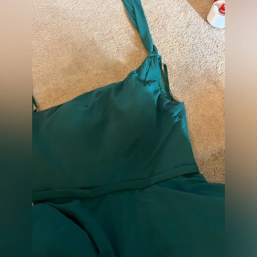 Morilee by Madeline Gardner green emerald one shoulder dress 16 - Image 7