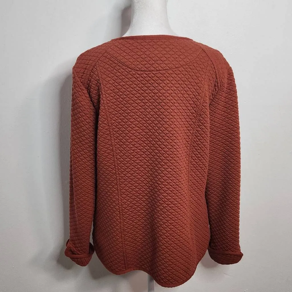Isaac Mizrahi Rust Quilted Jacket Size Medium Rust Brown Quilted Jacket - Image 4