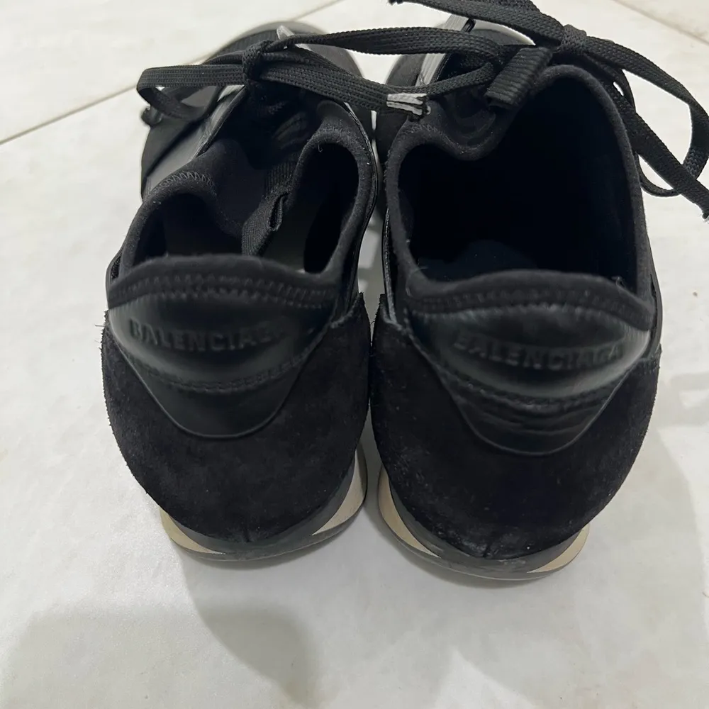 Balenciaga Black Leather and Mesh Race Runner Sneakers Size 39 EU $550 - Image 5