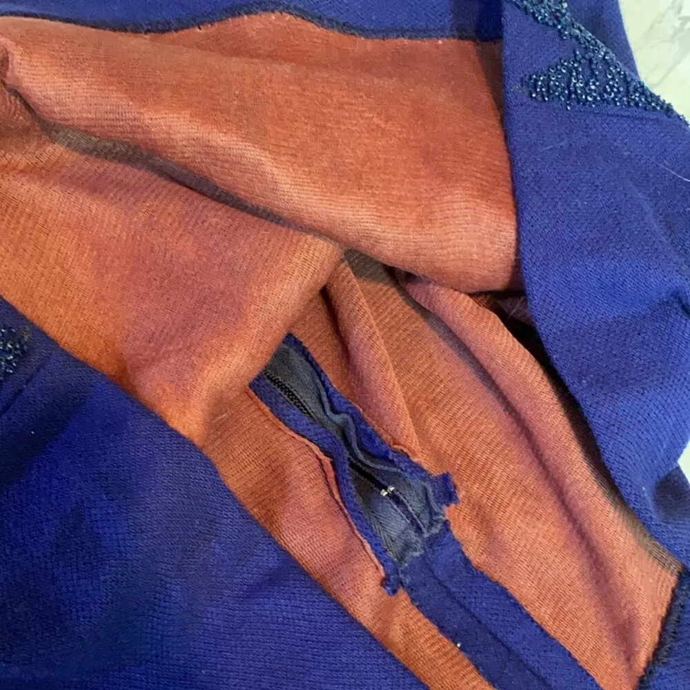 Handmade Beaded Sequin Diamond Tank Top Blouse Blue Size L - Image 7