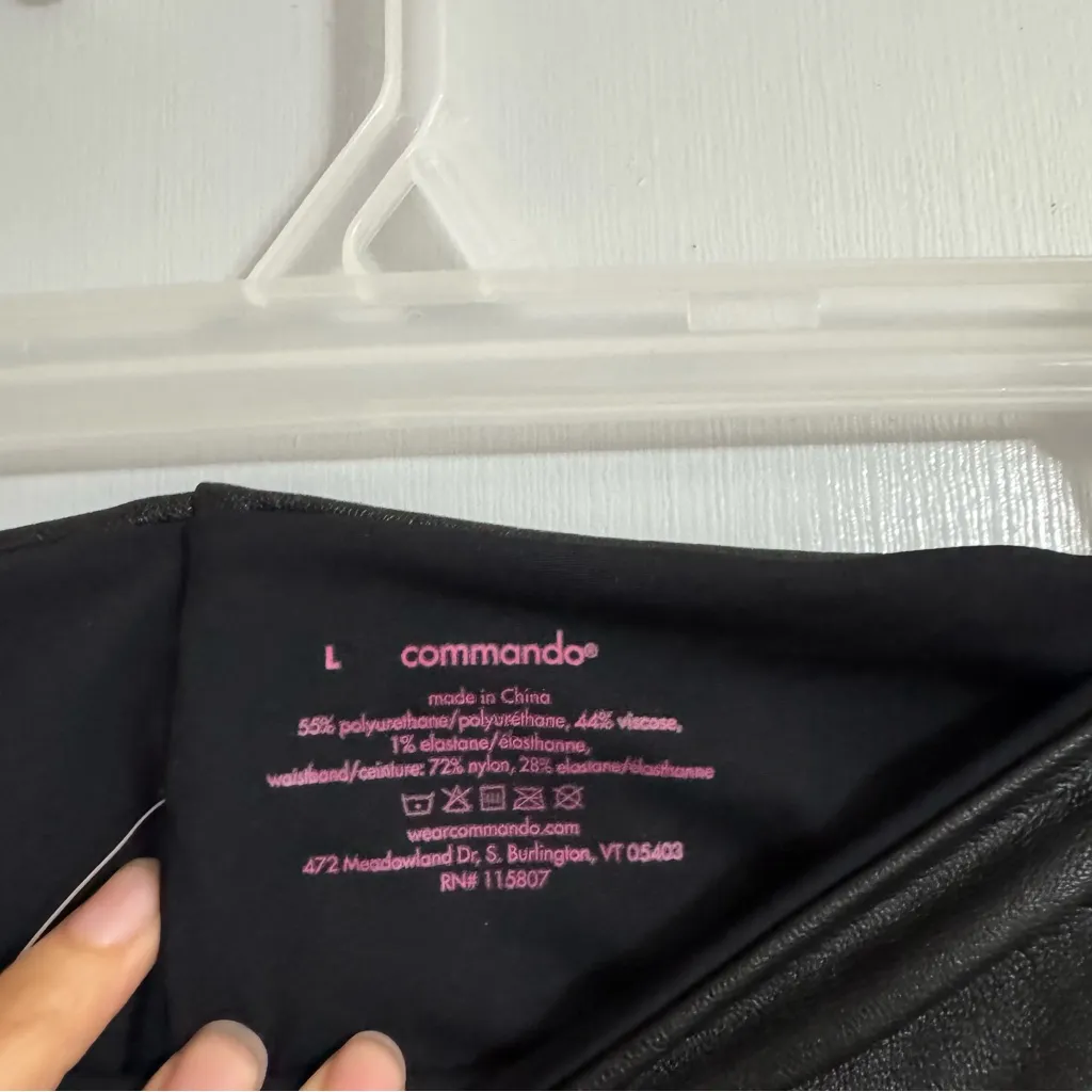 Commando Black Faux Leather Legging Size Large - Image 3