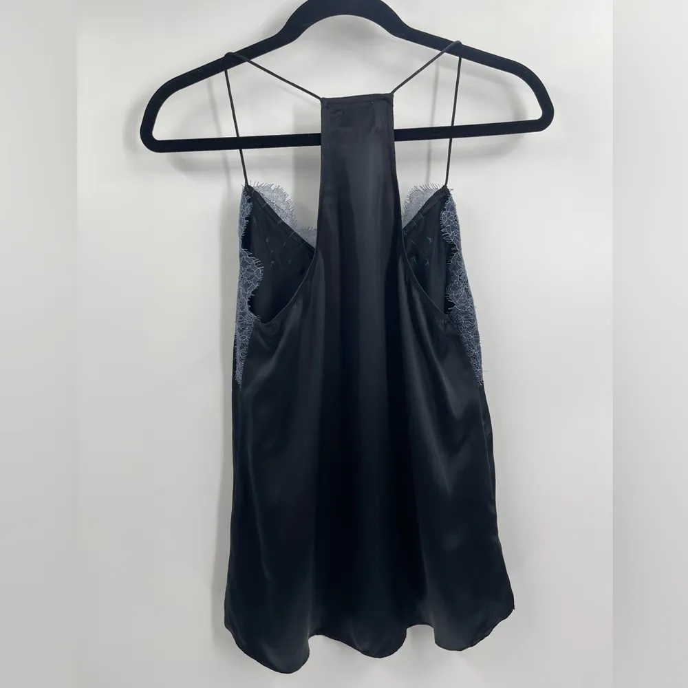 Cami NYC  The Racer Metallic Black Lace Trim silk Cami size xs - Image 6