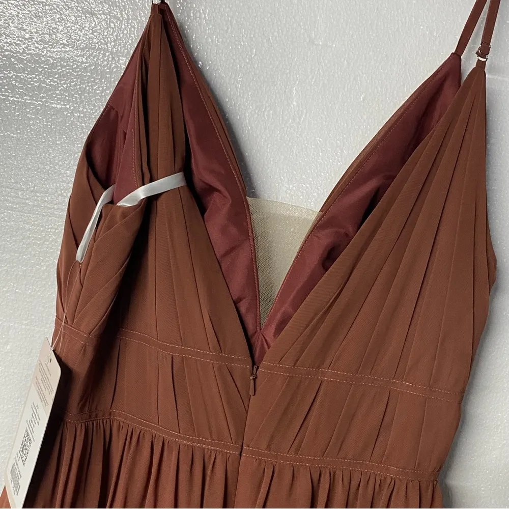 Revelry Dress 6 Alma Chiffon Maxi Gown Formal Cinnamon Rose Wedding Bridesmaid - Image 8