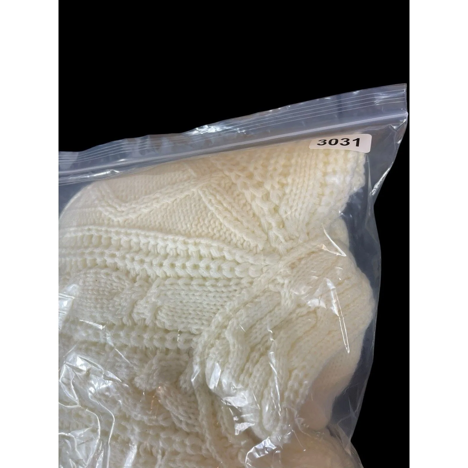 VTG 90s Carriage Court Cable Knit Sweater M Relaxed Fit Ivory Cream Mock Neck Size M - Image 11