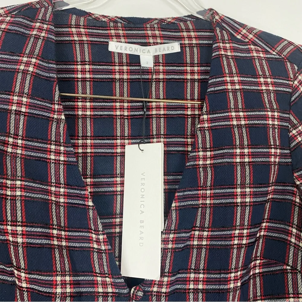 VERONICA BEARD PEGGY PLAID LONG SLEEVE BLOUSE - Image 7