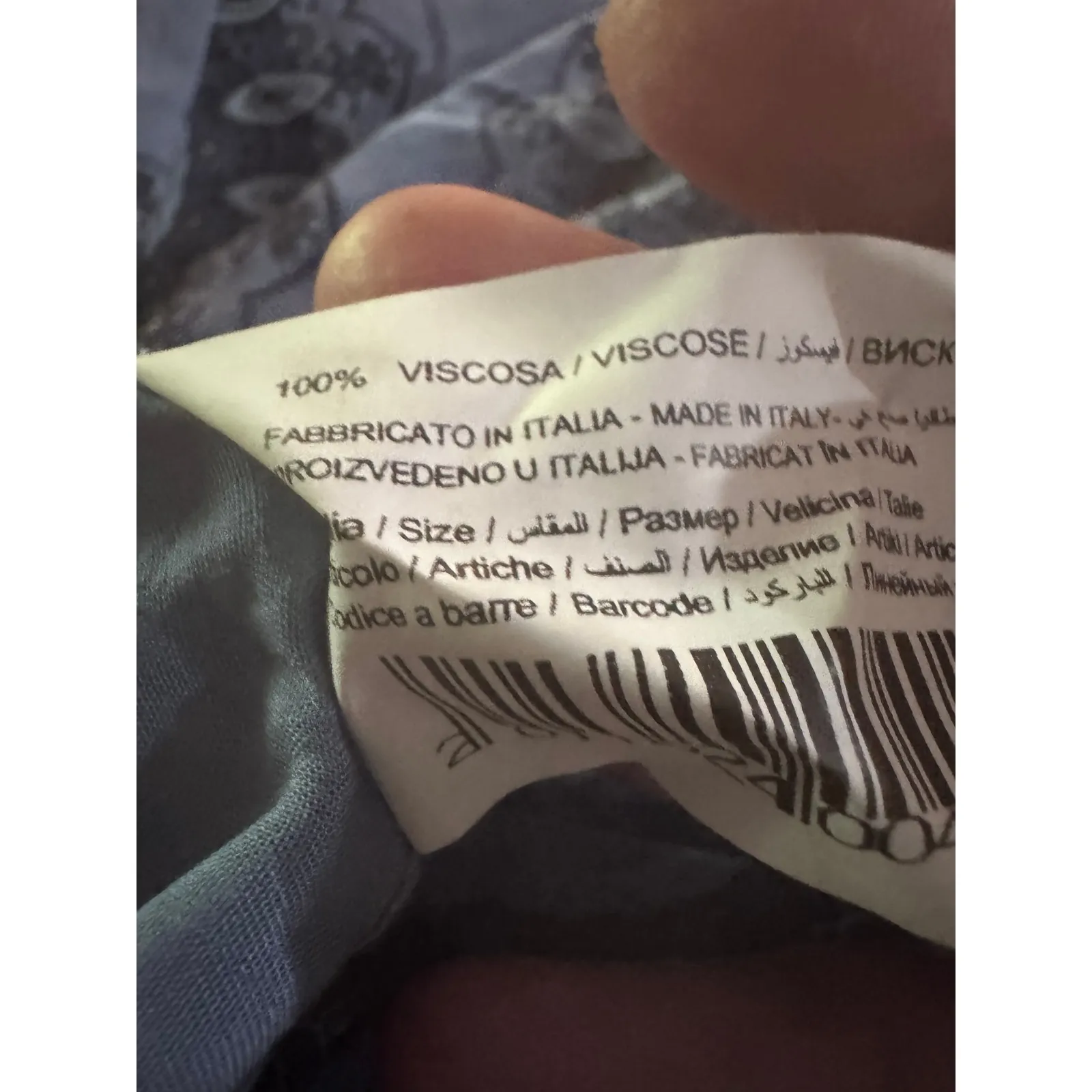 Piazza Italia Woman Made in Italy Blue Floral Paisley Print Top Blouse XL - Image 7