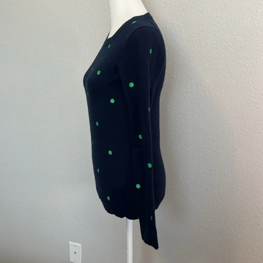 JCrew Factory Cotton/Merino Slim Fit Sweater Embroidered Dots Size Small Blue - Image 6