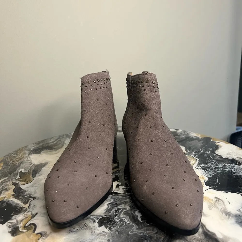 Bettye Muller Bettye Leather Suede Studded Ankle Boot - Image 3