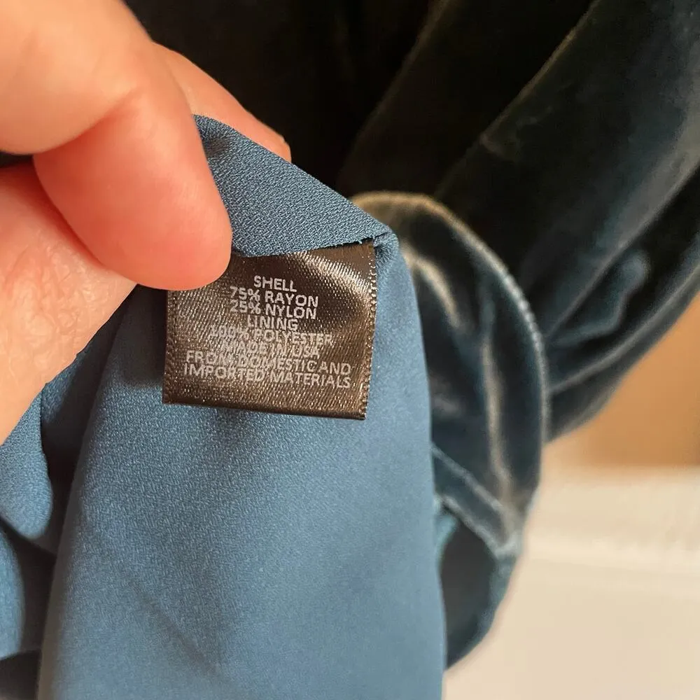 Charles Henry Womens Blue Velvet Sheath Dress Size Large - Image 11