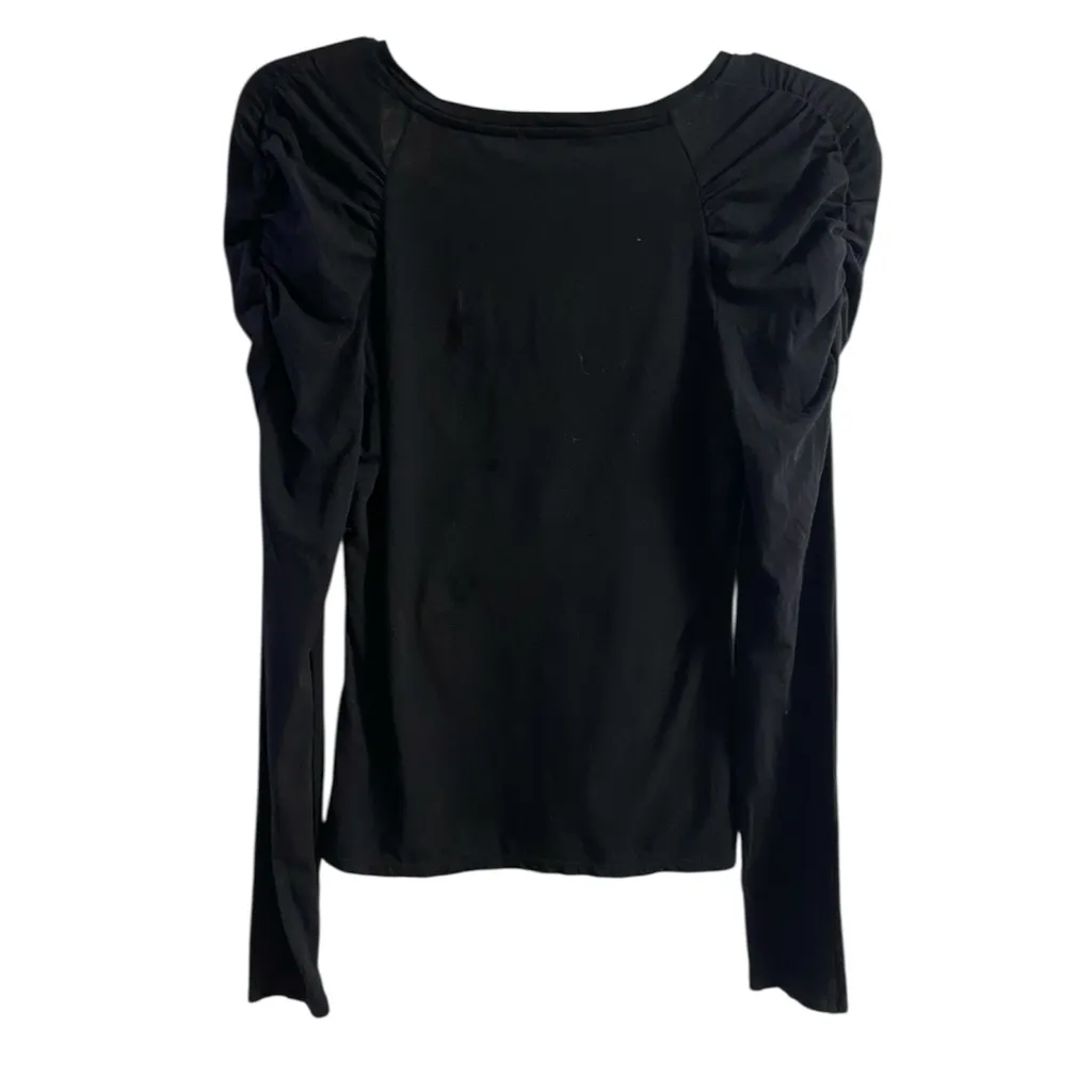Free People Intimately‎  V Neck Long Sleeve Top Black Medium - Image 2
