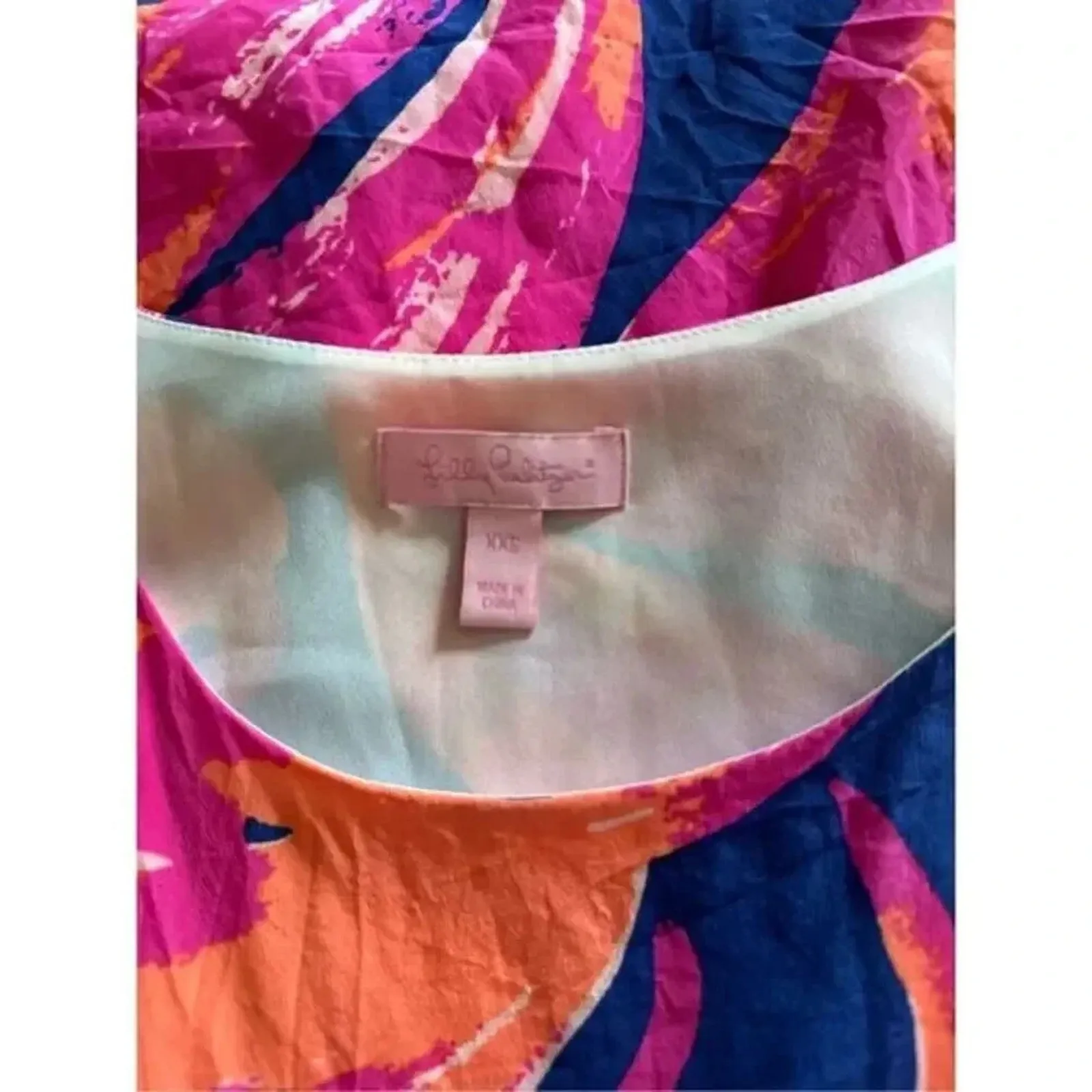 Lilly Pulitzer Jackie Shift Dress X XS Pink Silk Sleeveless Casual Resort - Image 4