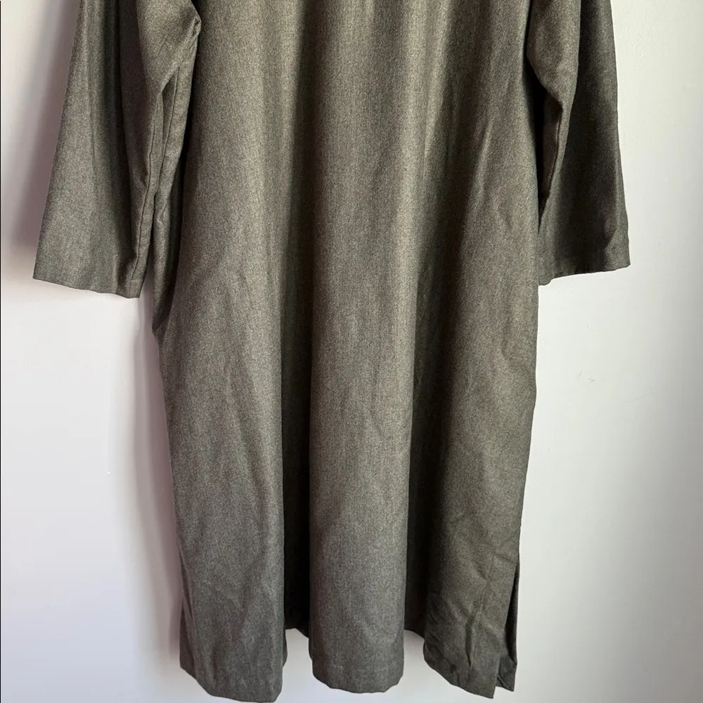 Eskandar Minimalist Cashmere Silk Dress Green Size M - Image 8