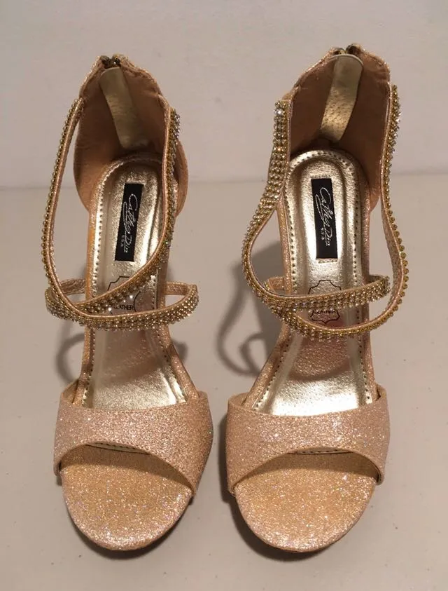 Champagne Heels Gold Size 8.5 - Image 2