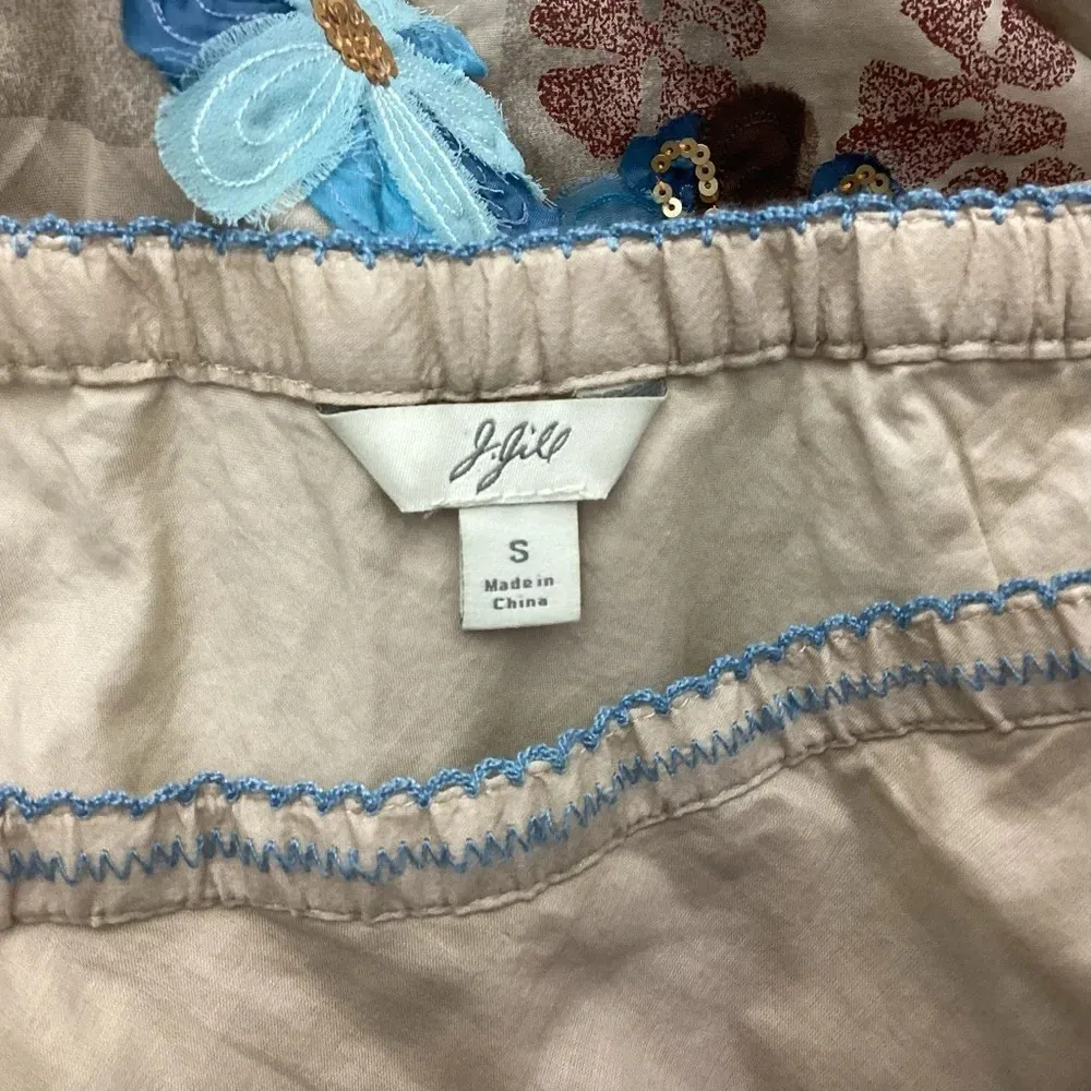 J. Jill Floral Applique Skirt Size Small - Image 7