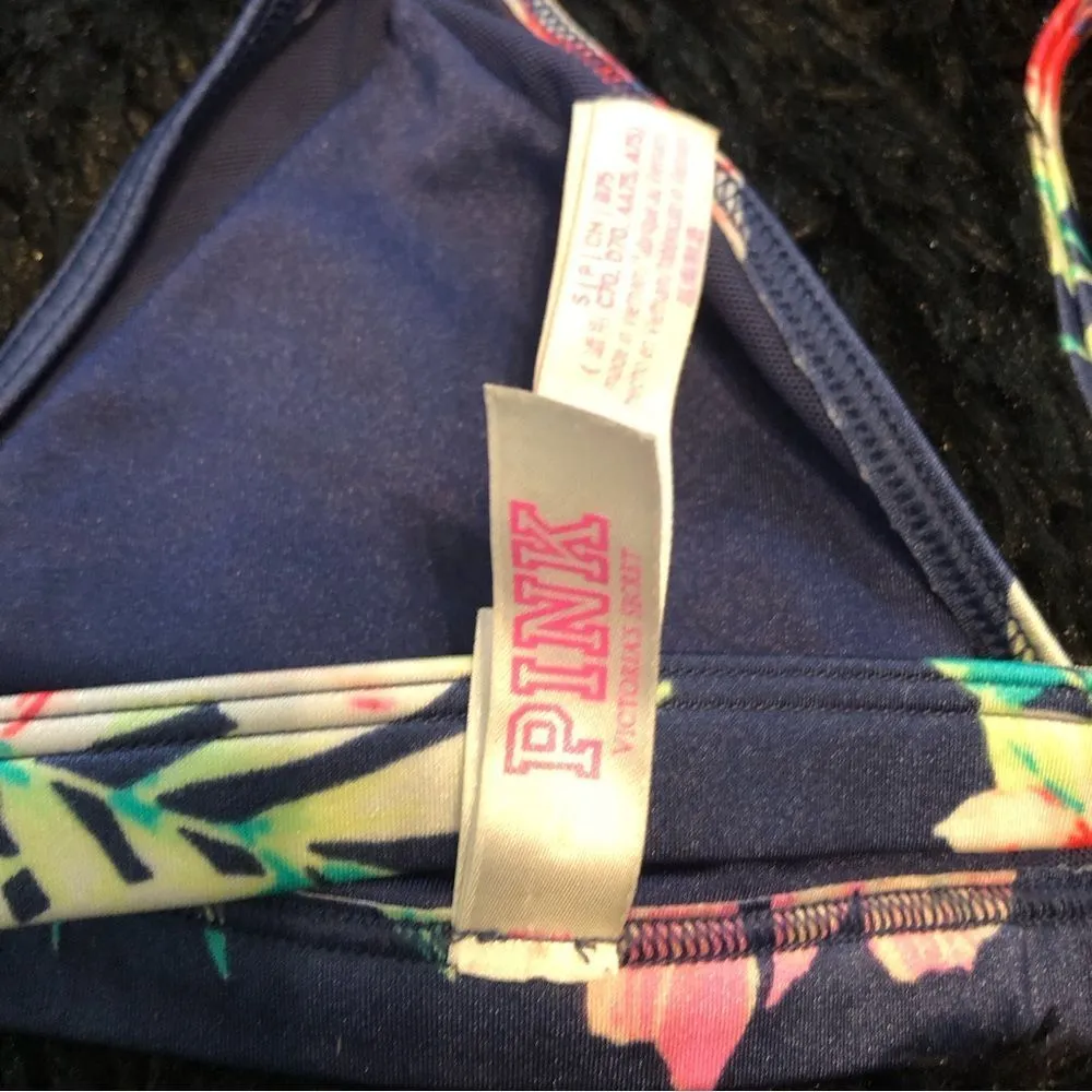 PINK - Victoria's Secret PINK Victoria Secret floral tropical print bikini bra top women’s Small - Image 4