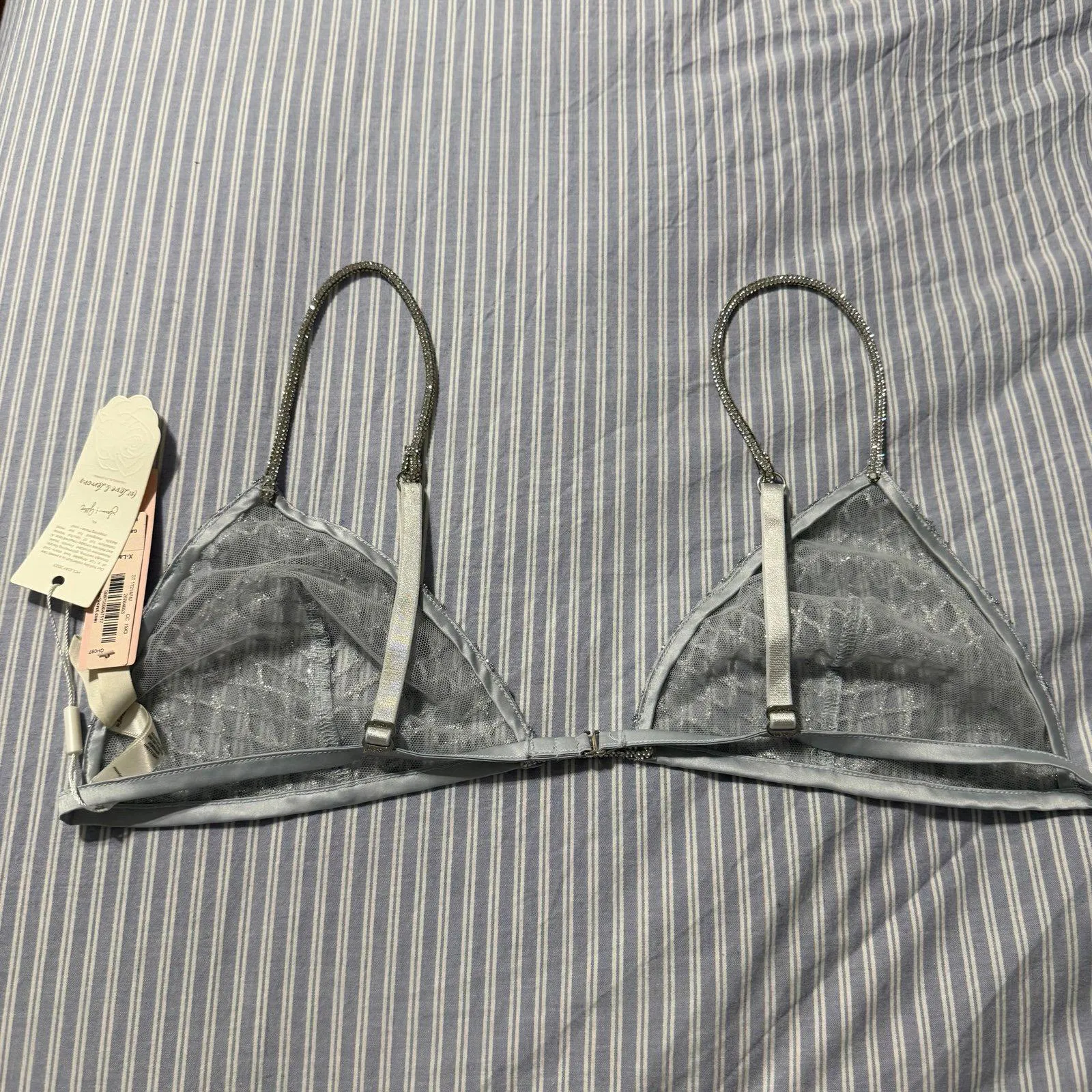 For Love And Lemons Holiday 2023 Bralette Silver Glitter - Image 6