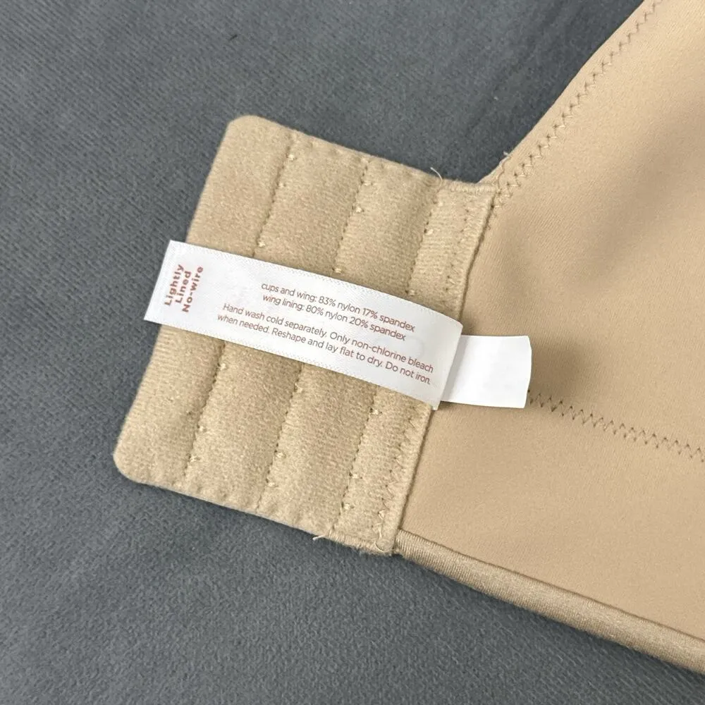 Cacique Lightly Lined No Wire Bra Size 42G Full Coverage Smoothing Beige Shiny - Image 10