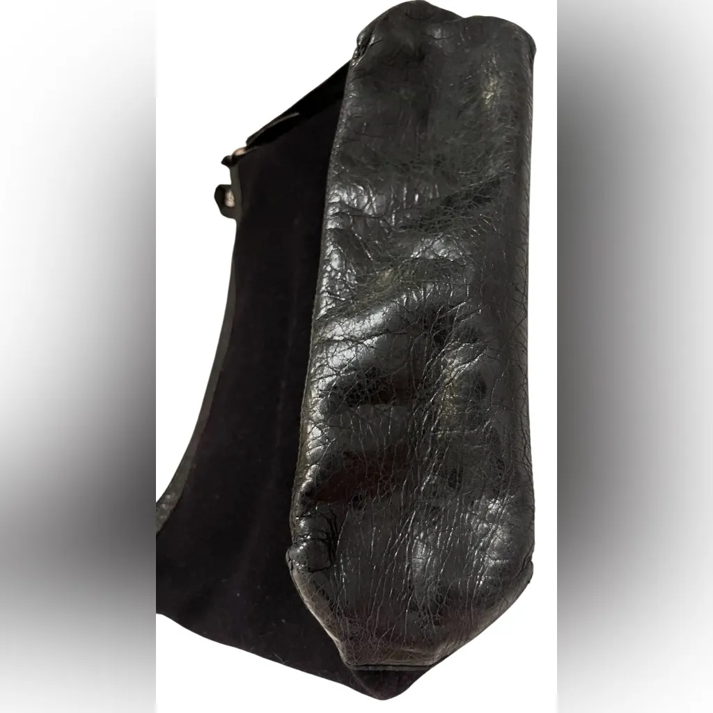 Balenciaga Black felt Shoulder Bag with Leather Trim day bag - Image 2